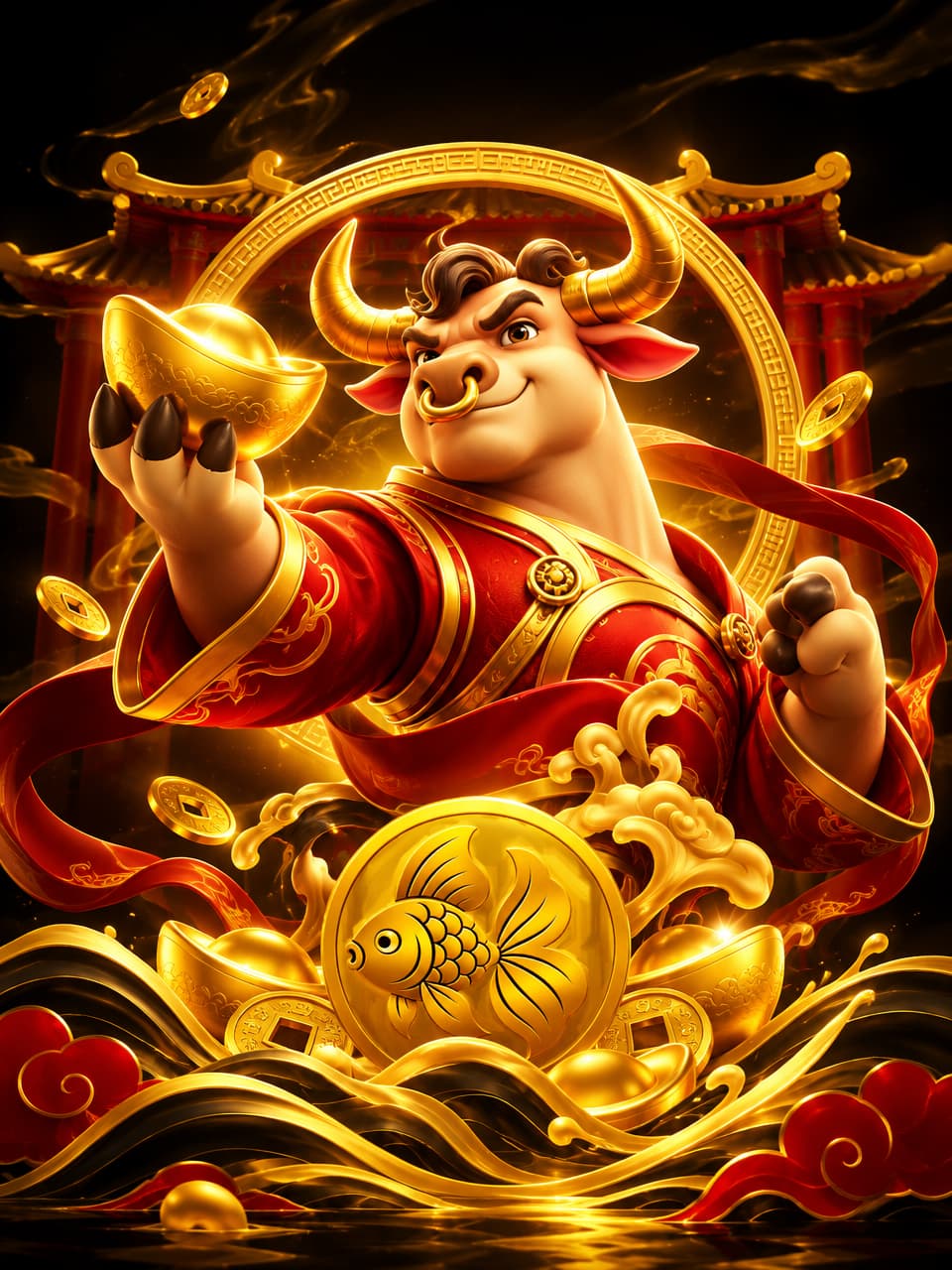 ภาพเกม PG Fortune Ox ที่ออกแบบใหม่สำหรับ plathong - หวยปลาทอง